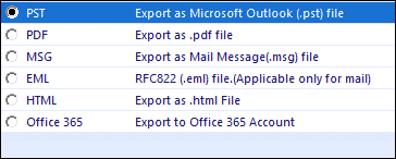 PST/EML/HTML/MSG/Office365